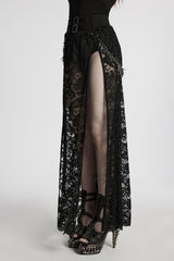 gothic lace leg slit skirt