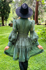 victorian inspired green gothic dress