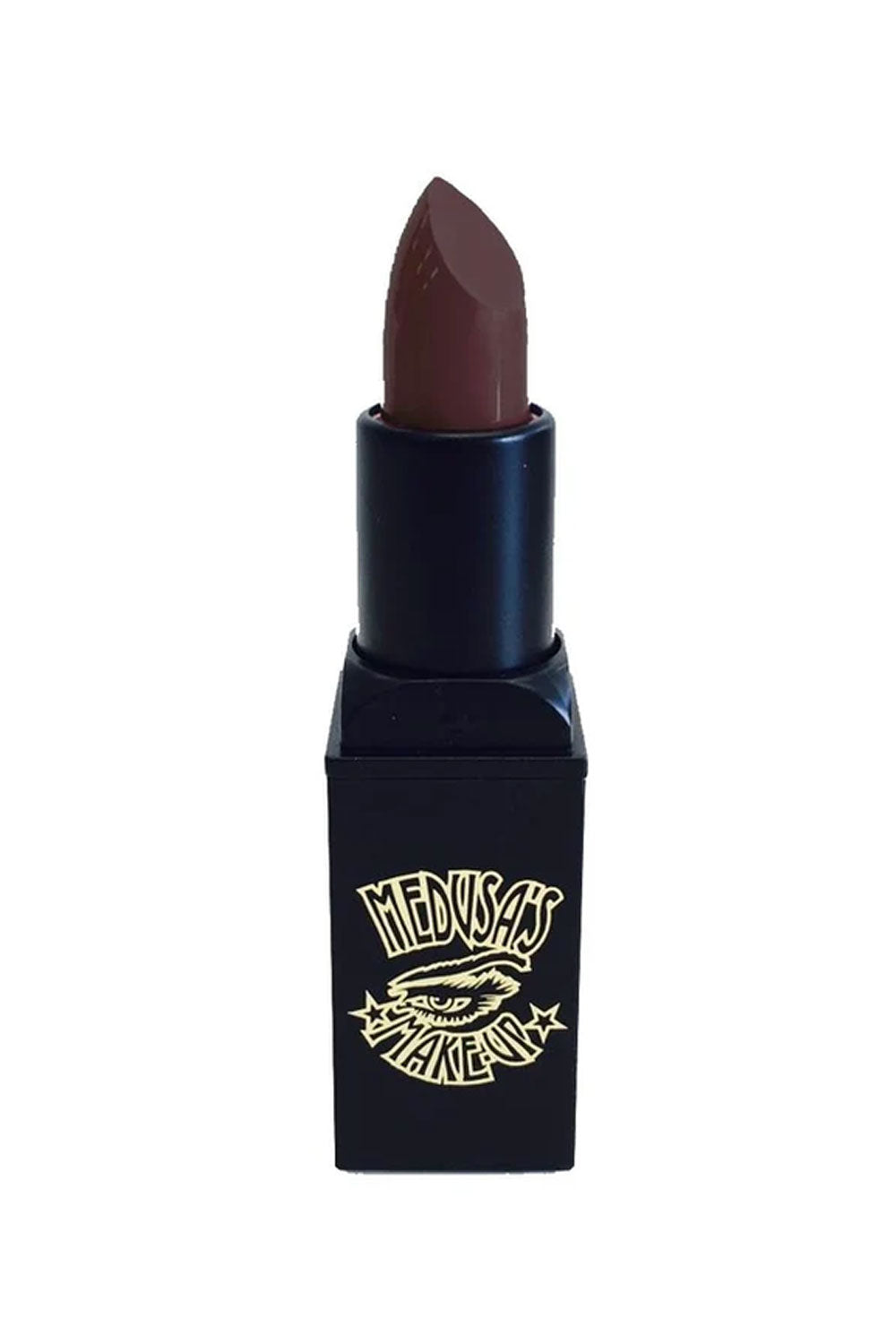 Medusa’s Makeup vegan satin lipstick in Muddy Waters for dark romantic makeup grunge style and gothic beauty routines