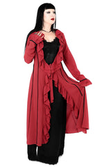 womens lightweight red duster nightgown from Foxblood