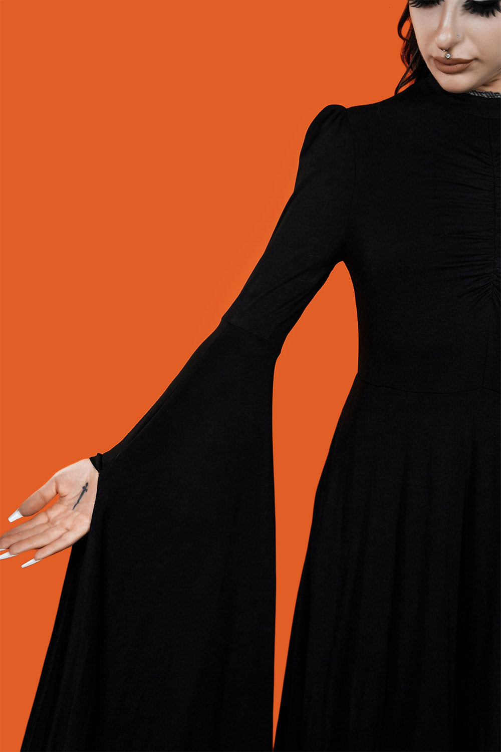 dark cottagecore long witchy dress