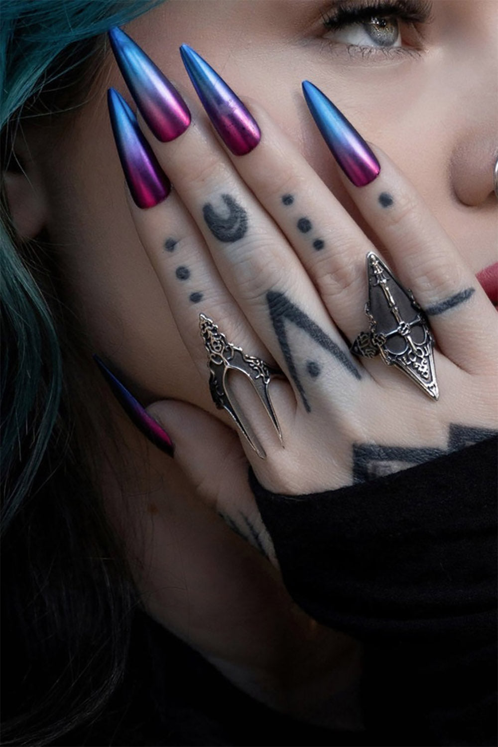 stainless steel gothic ring by lively ghosts
