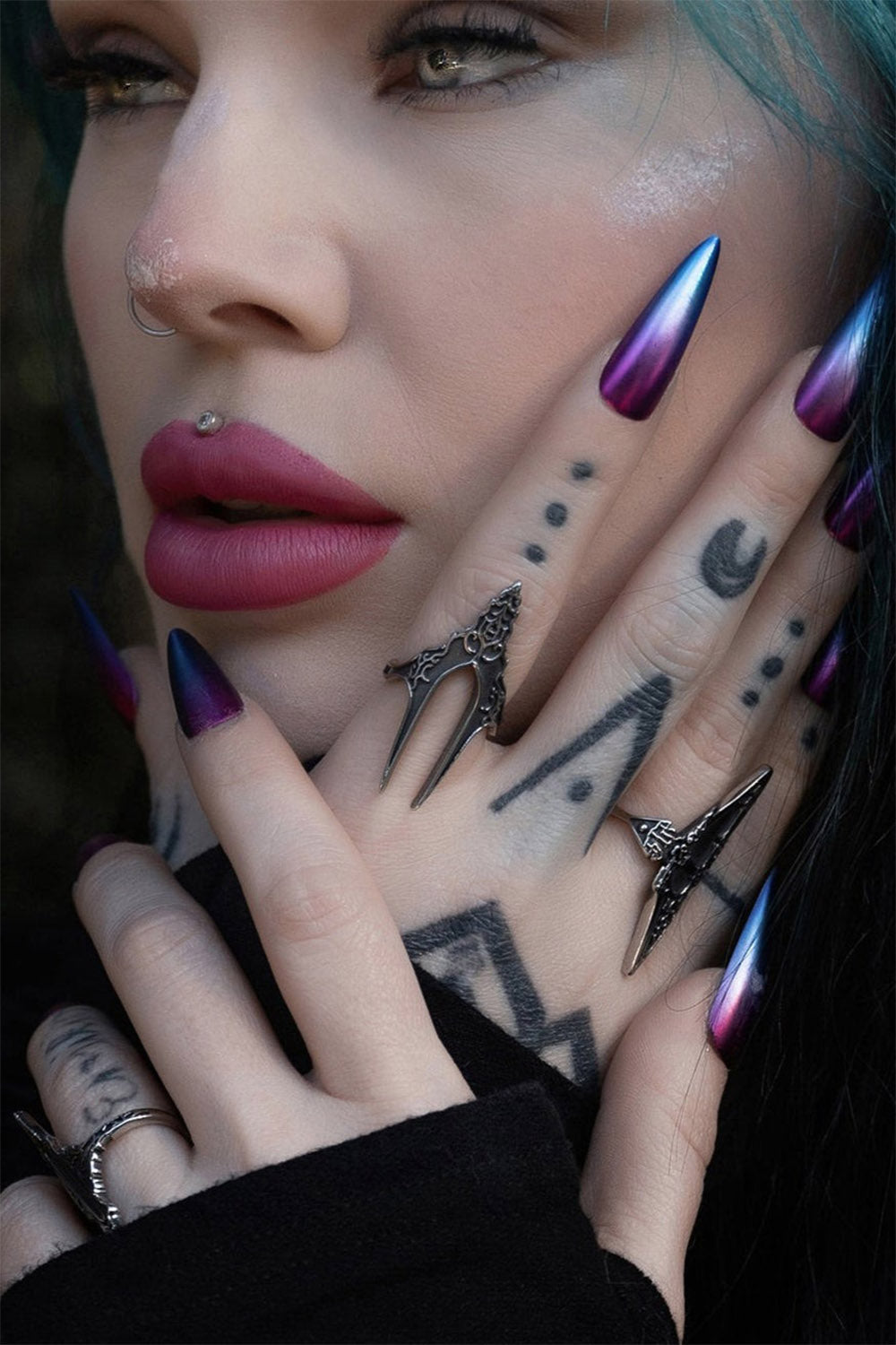 lively ghosts stainless steel gothic ring