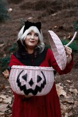 pink wicker picnic basket by lively ghosts 