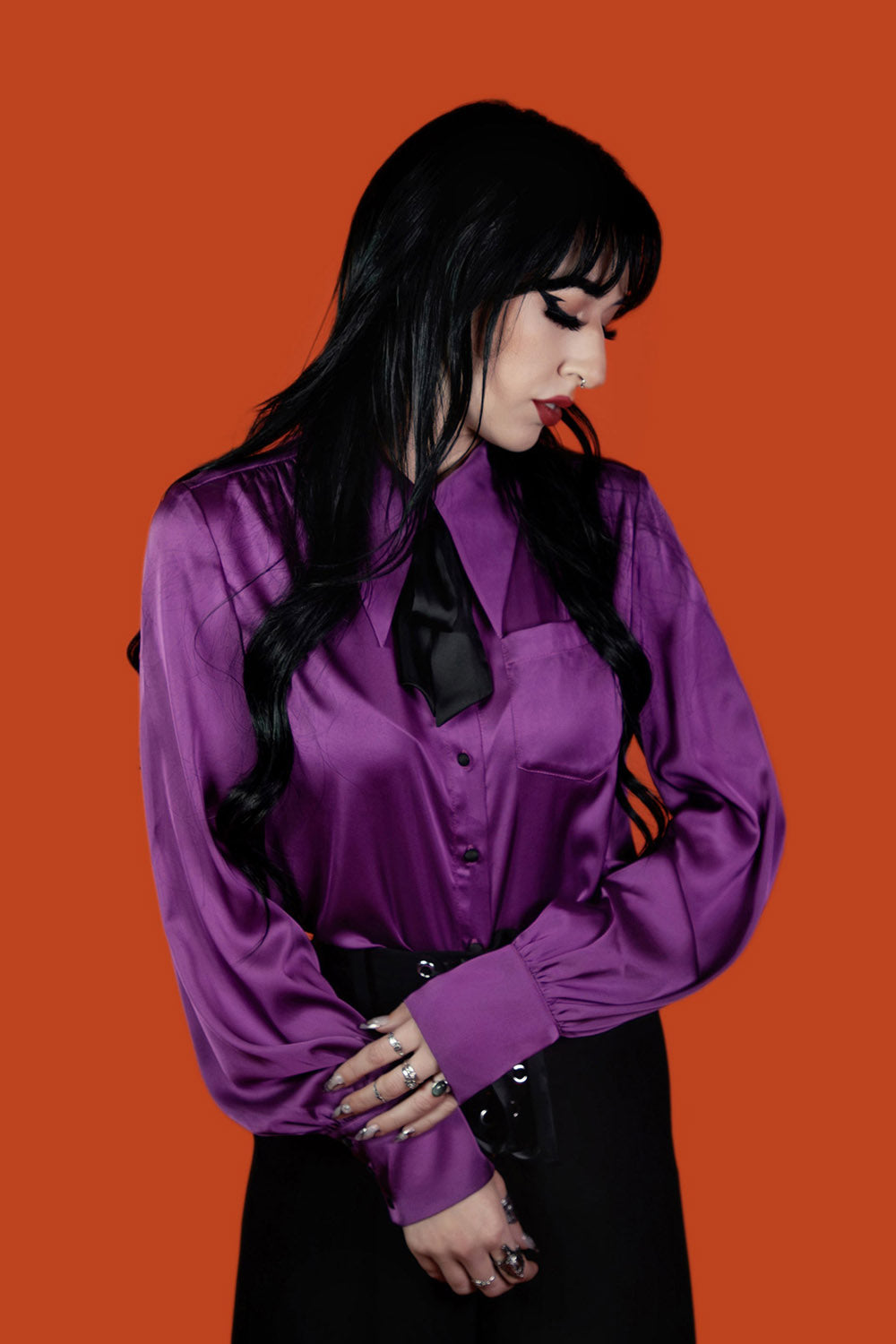 vintage inspired long sleeve button up shirt 