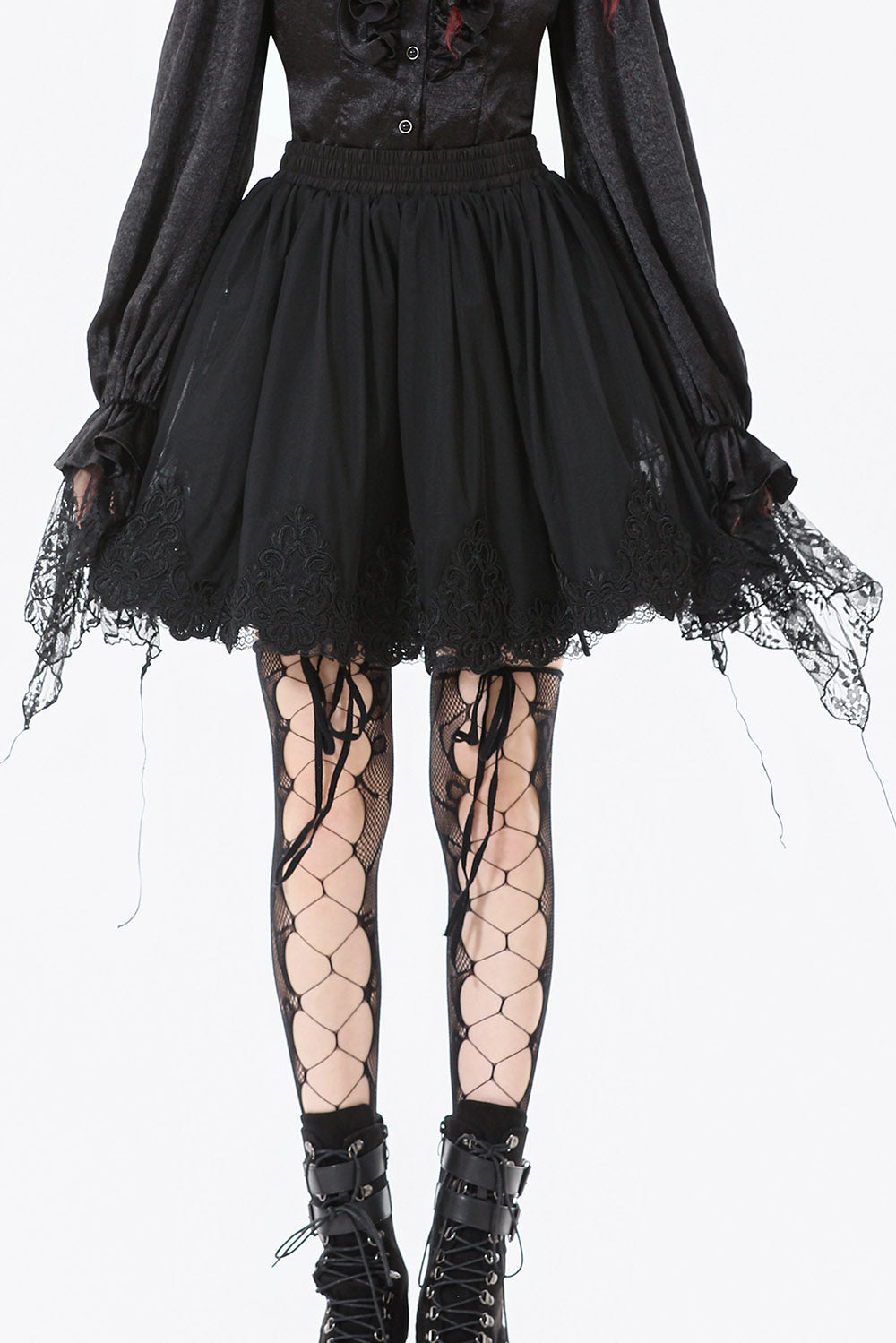 embroidered skater skirt