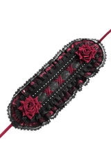 lace red and black lolita headband