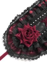 beaded red and black lolita headband