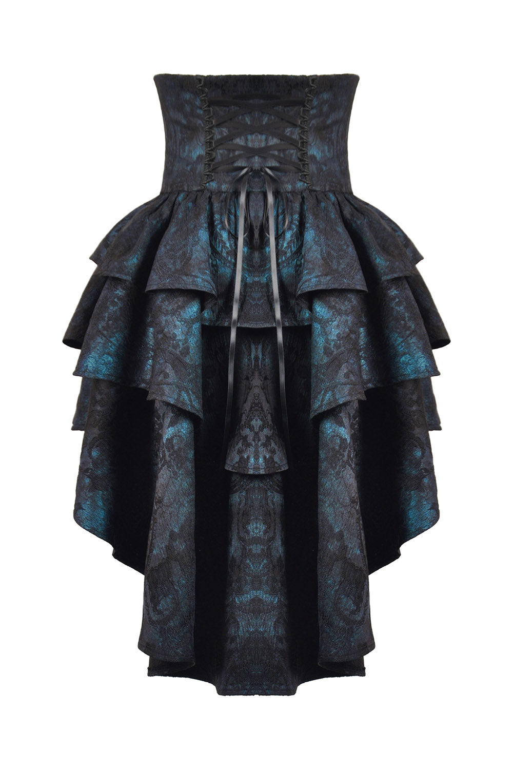 high rose victorian skirt with ruffled tail by dark in love