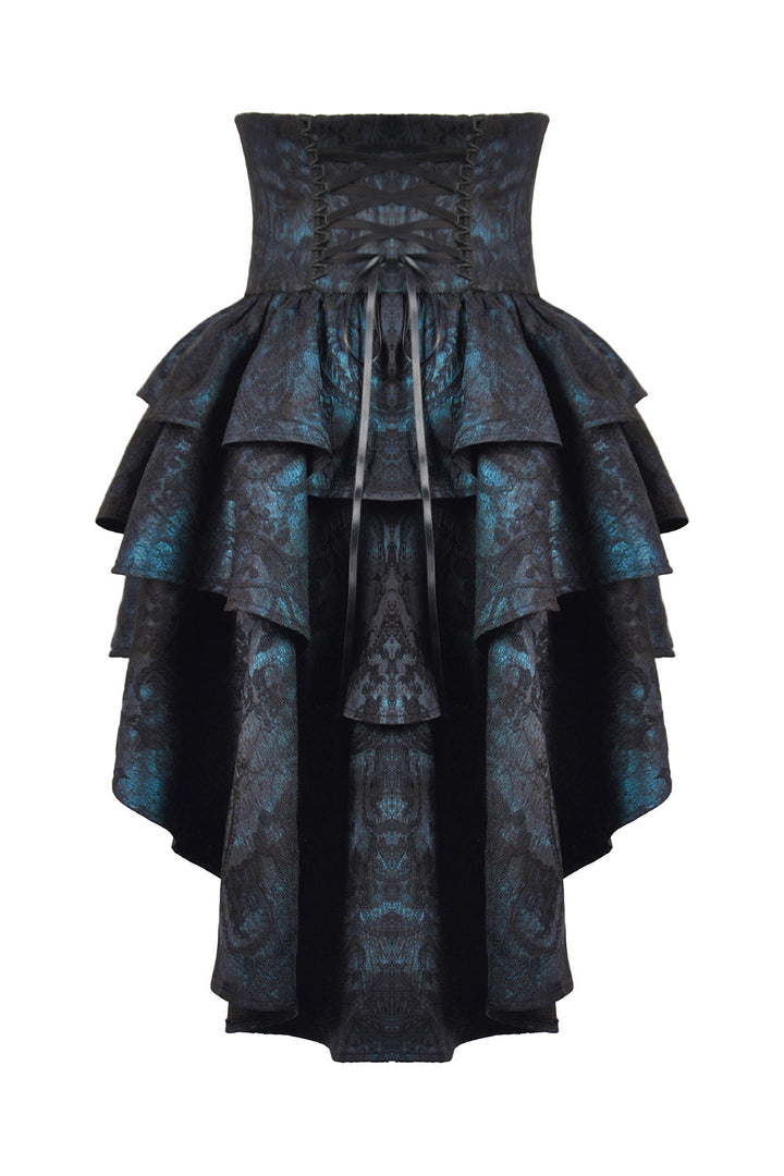 high rose victorian skirt with ruffled tail by dark in love