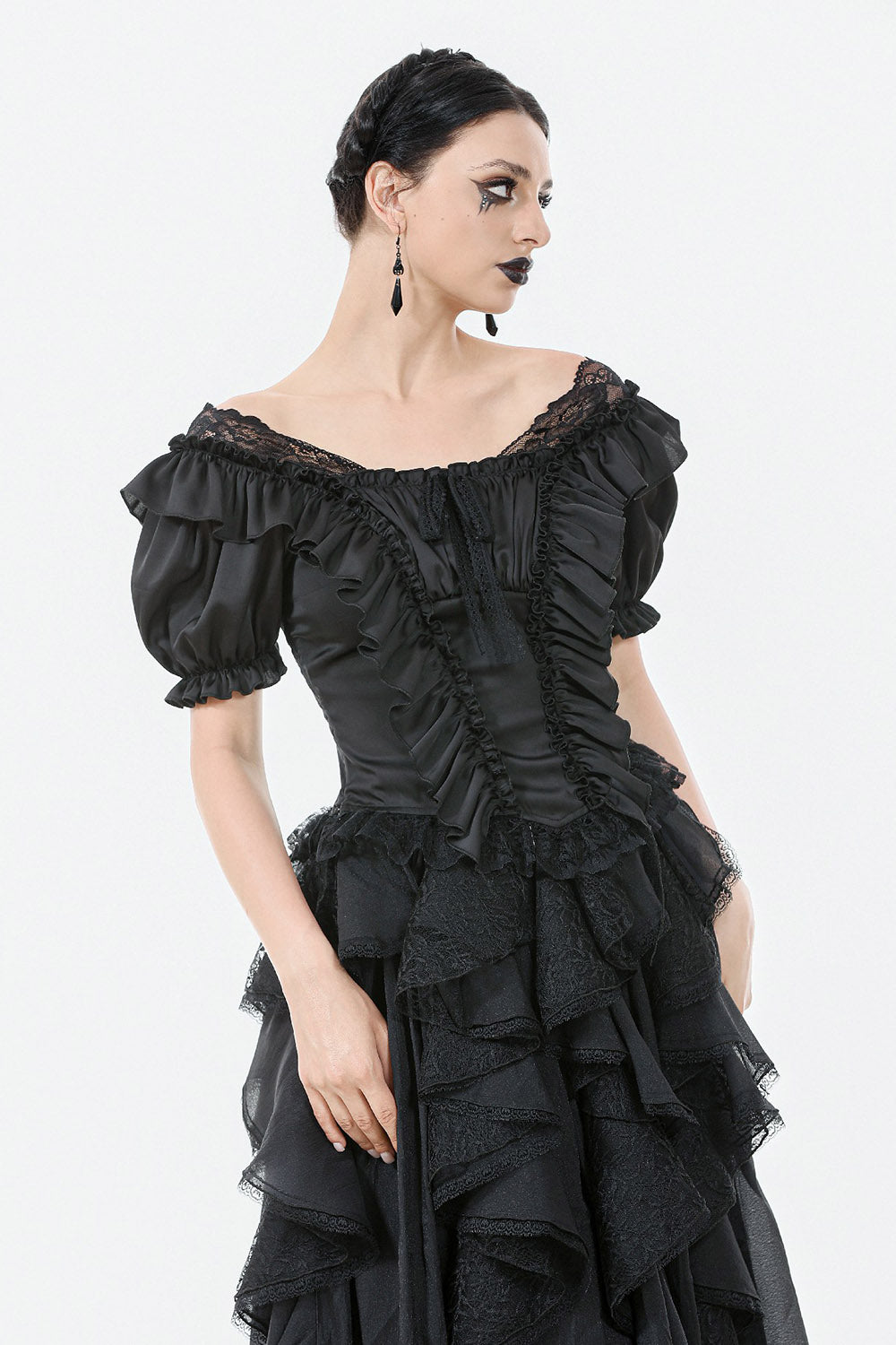 dark coquette blouse