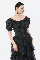 dark coquette blouse