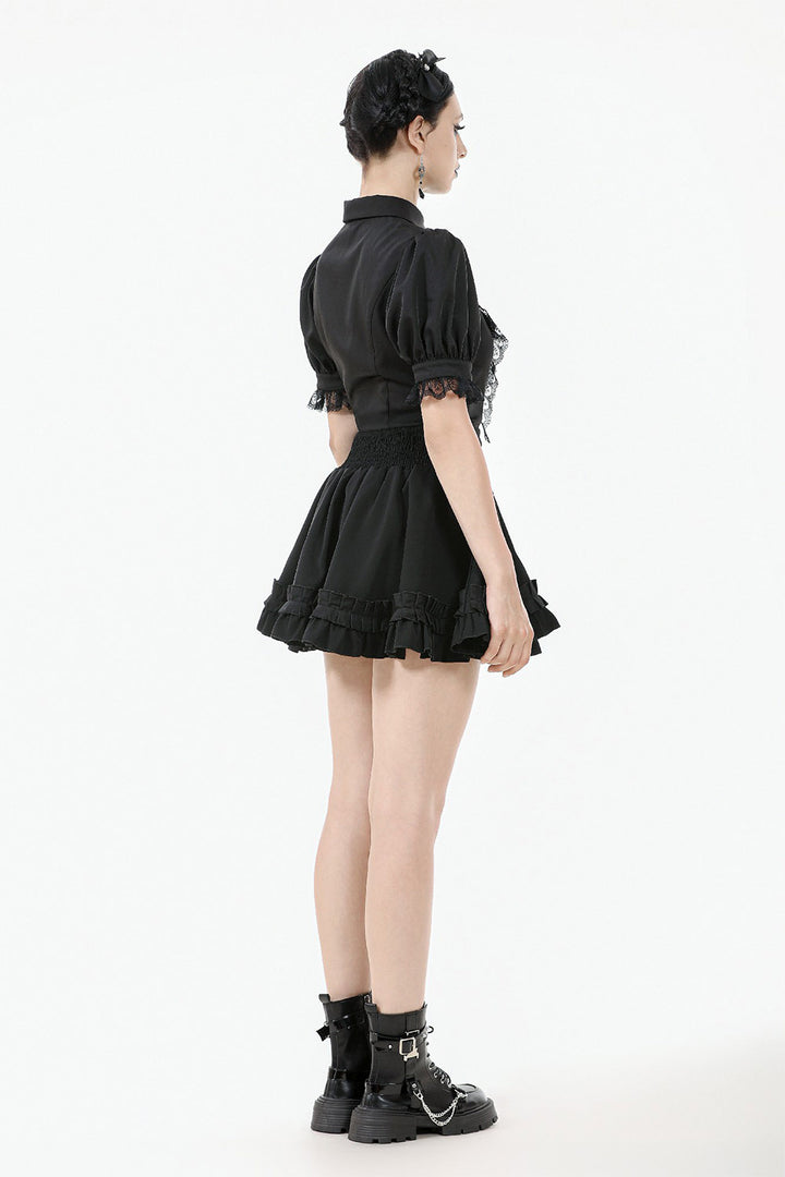 high neck puff sleeve vintage style blouse