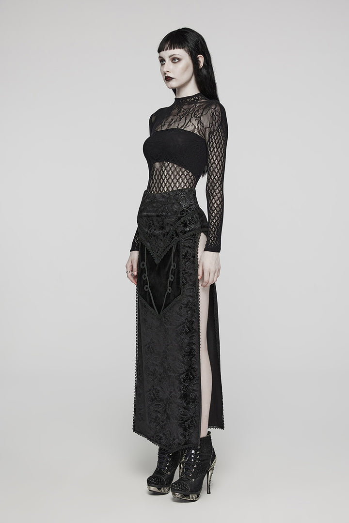 jacquered fabric gothic skirt