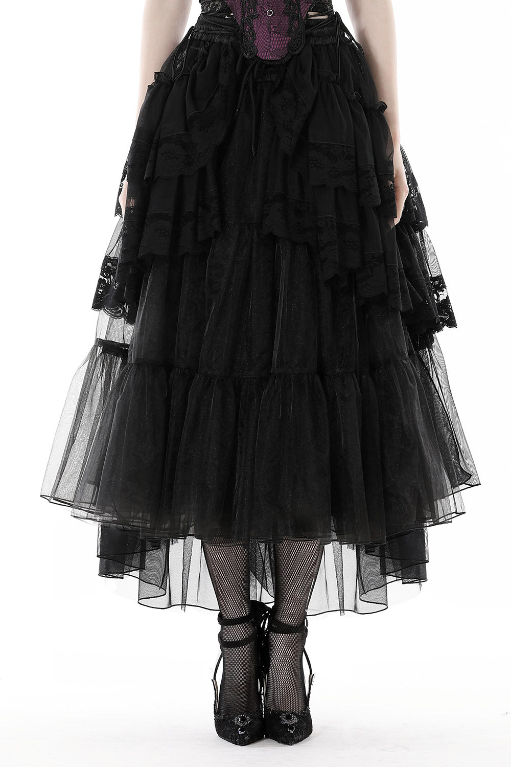 gothic bustle maxi skirt