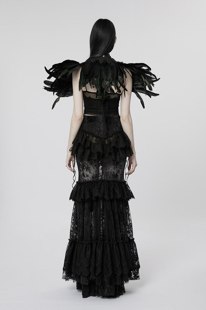 maxi gothic morticia skirt