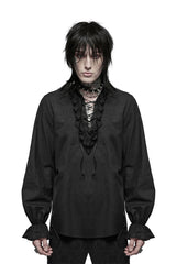 plus size mens cotton ruffled shirt