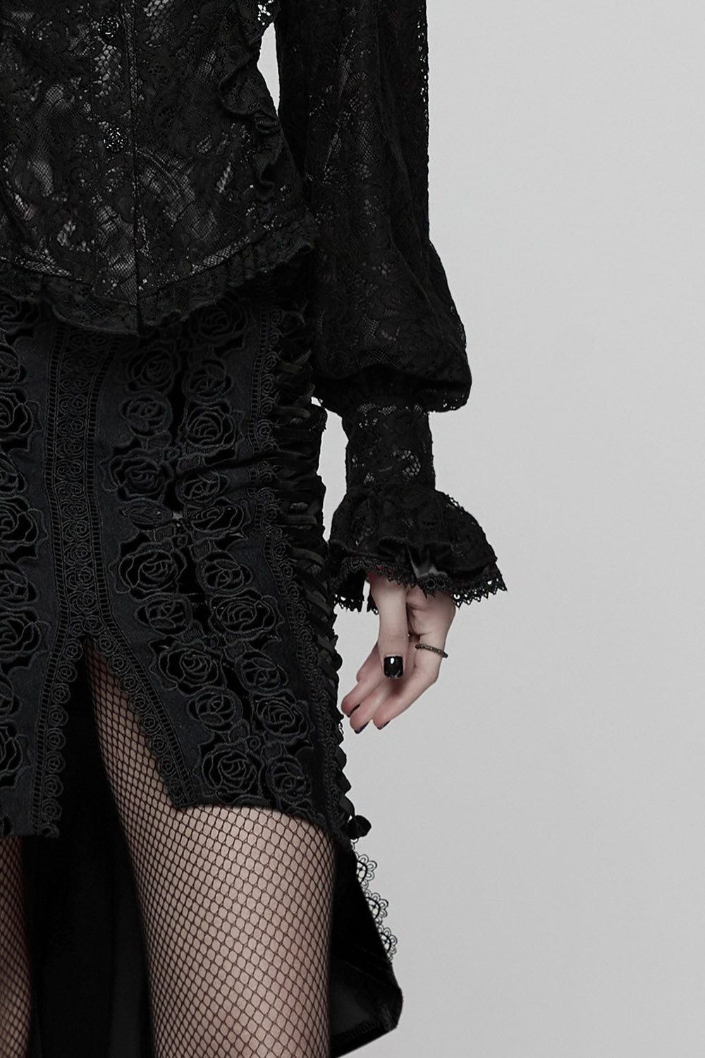 billowy sleeve gothic top corset with flared sleeves