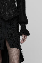 billowy sleeve gothic top corset with flared sleeves