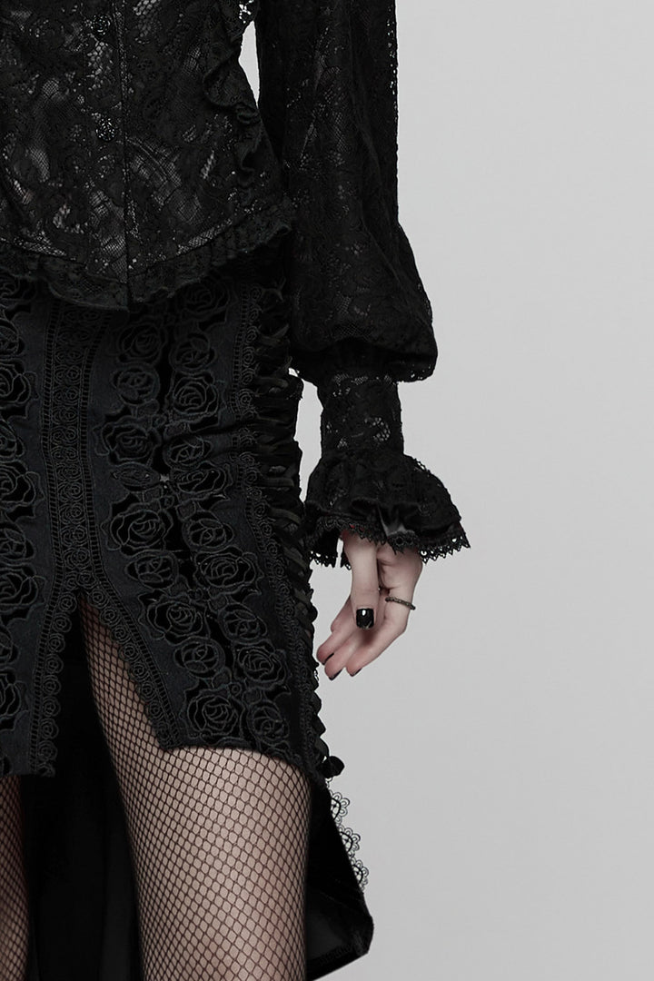 billowy sleeve gothic top corset with flared sleeves