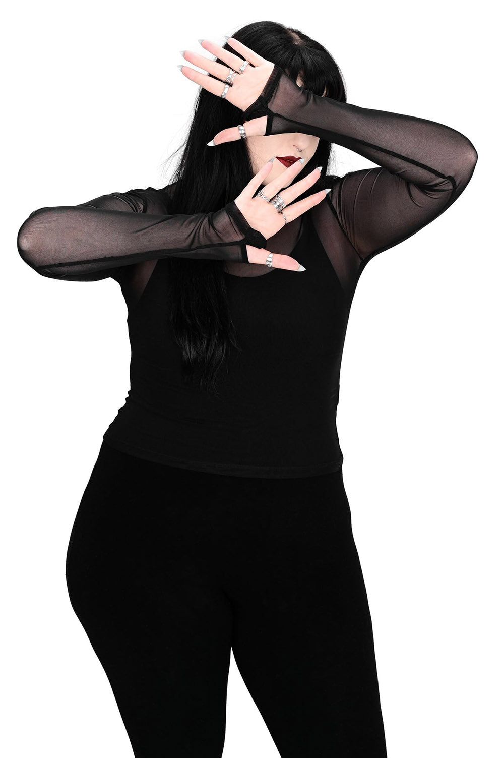 turtleneck black mesh top by foxblood