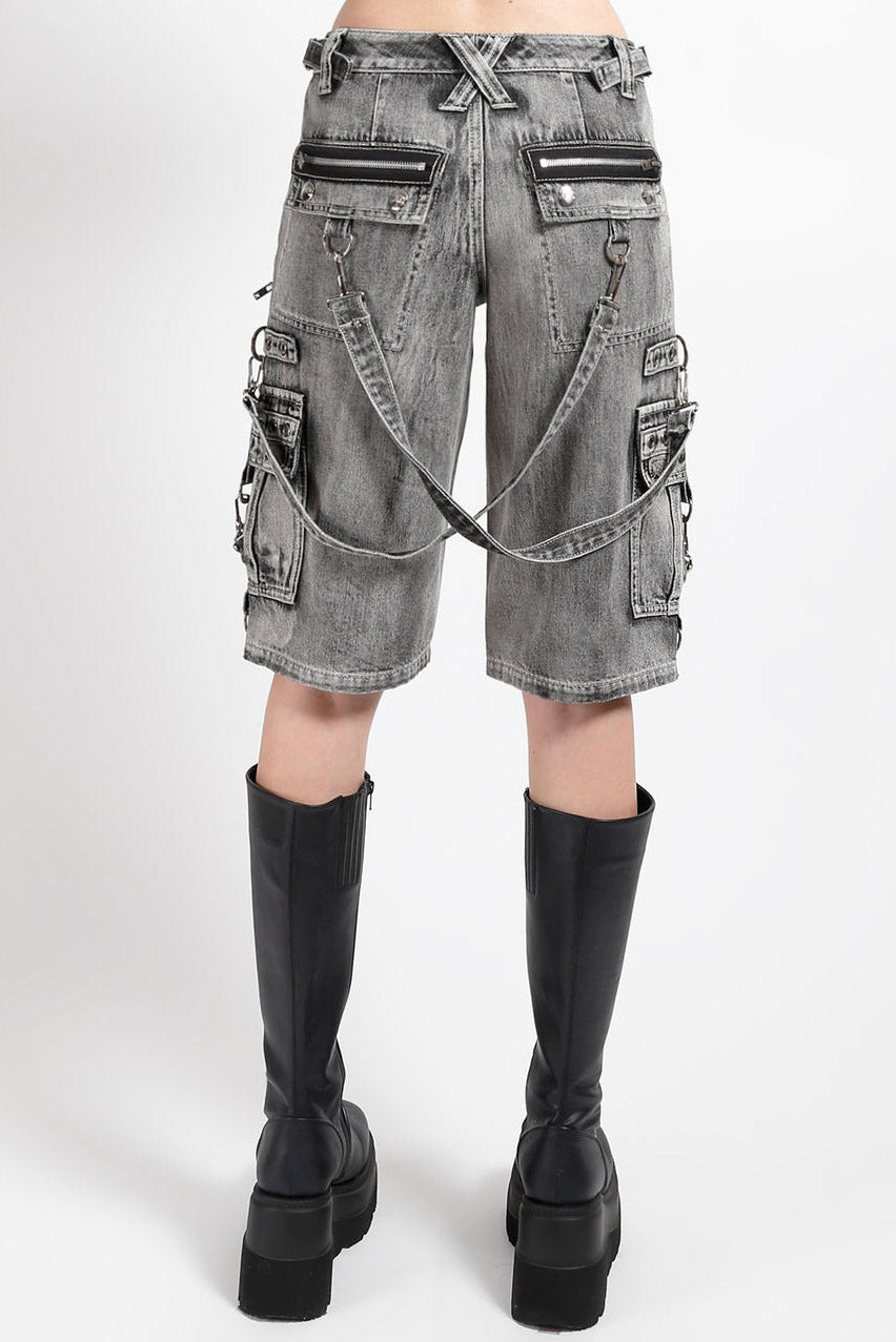 Tripp NYC Punk Clash Shorts [Black Denim/Fog Wash]