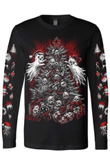 long sleeve xmas creepy tree t-shirt 
