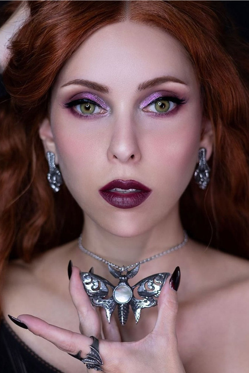 gothic lunar moth necklace