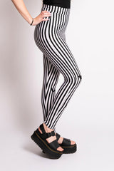 Sweet Sweet Bat Black/White Stripe Leggings
