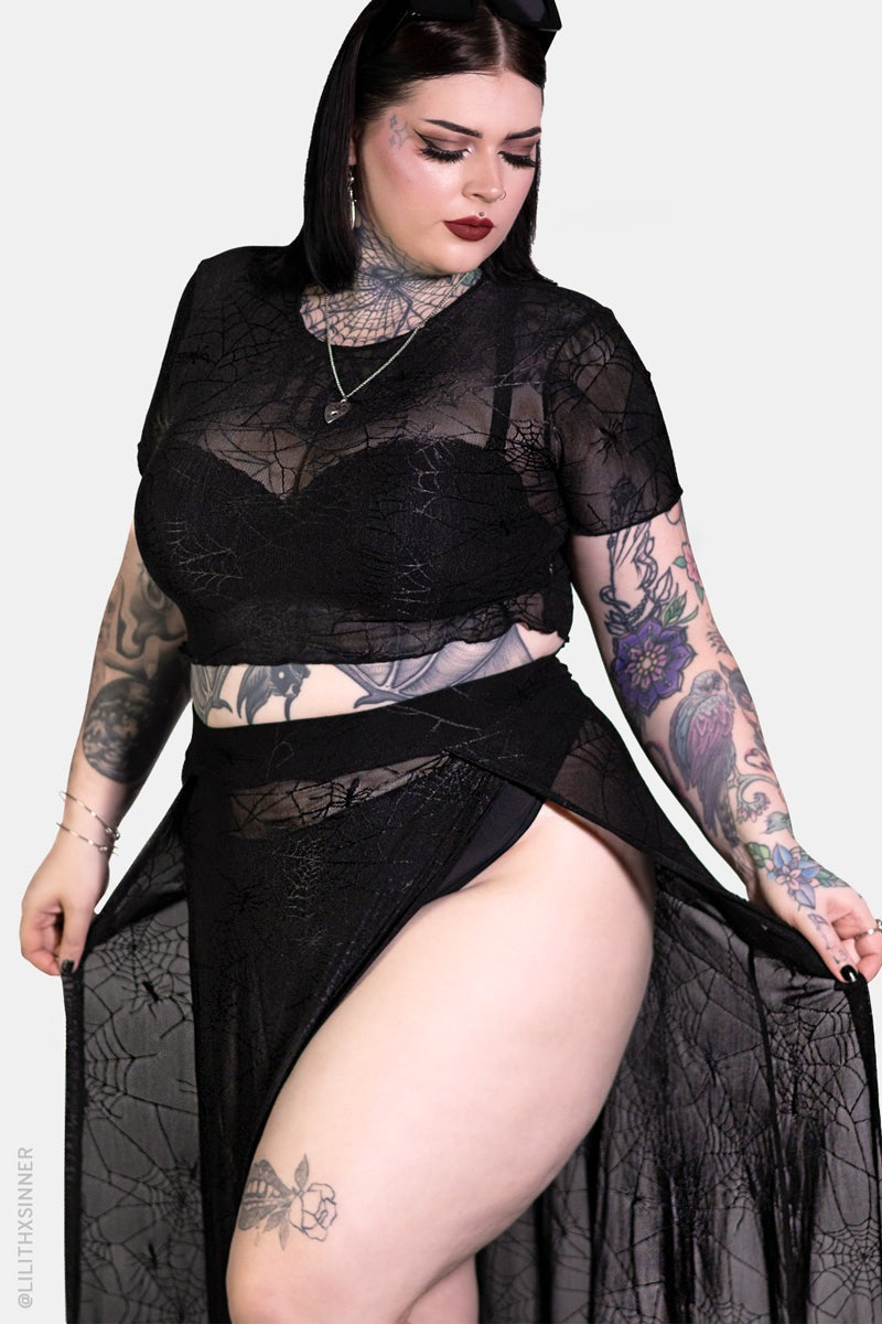 plus size high waisted punk skirt