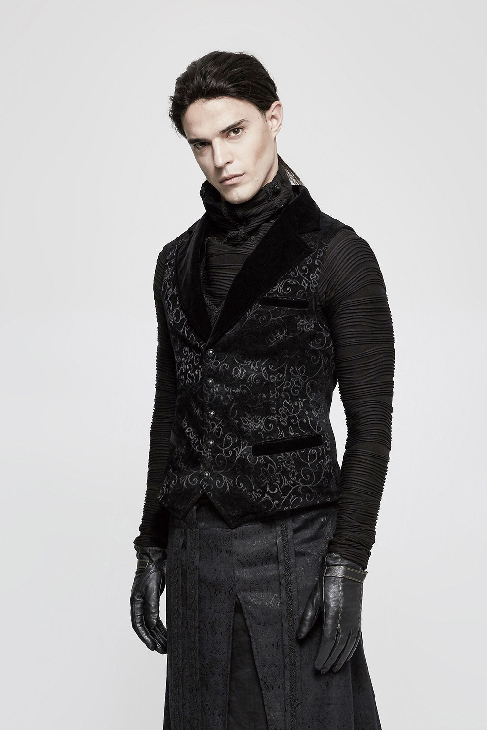 notch lapel gothic vest