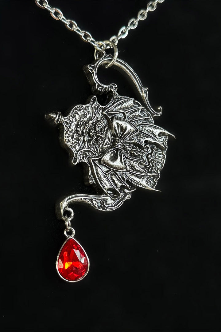 vampire goth blood drop teapot necklace