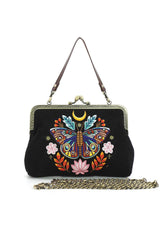 whimsigoth moth embroidered purse 