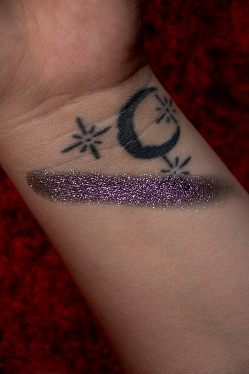 vegan witchy purple glittery eyeshdow