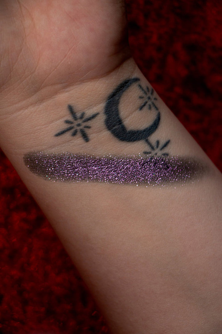 vegan witchy purple glittery eyeshdow