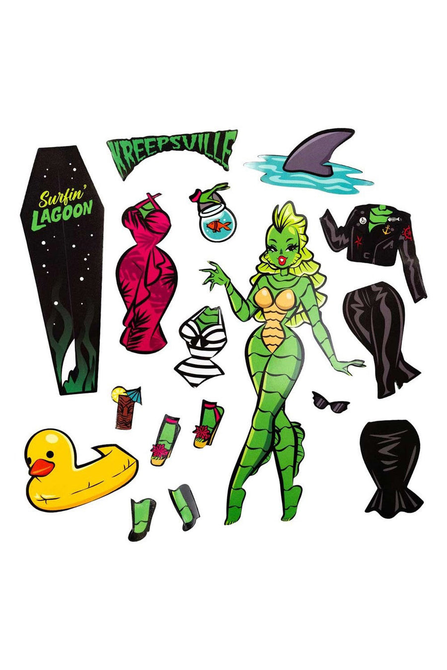 spooky creepy cute monster movie magnet set