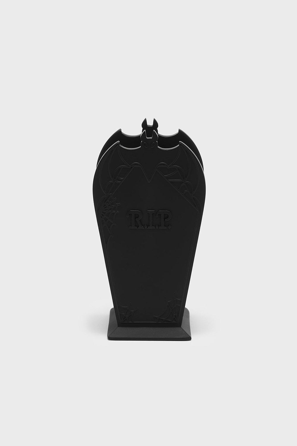 black tombstone bat makeup brush holder