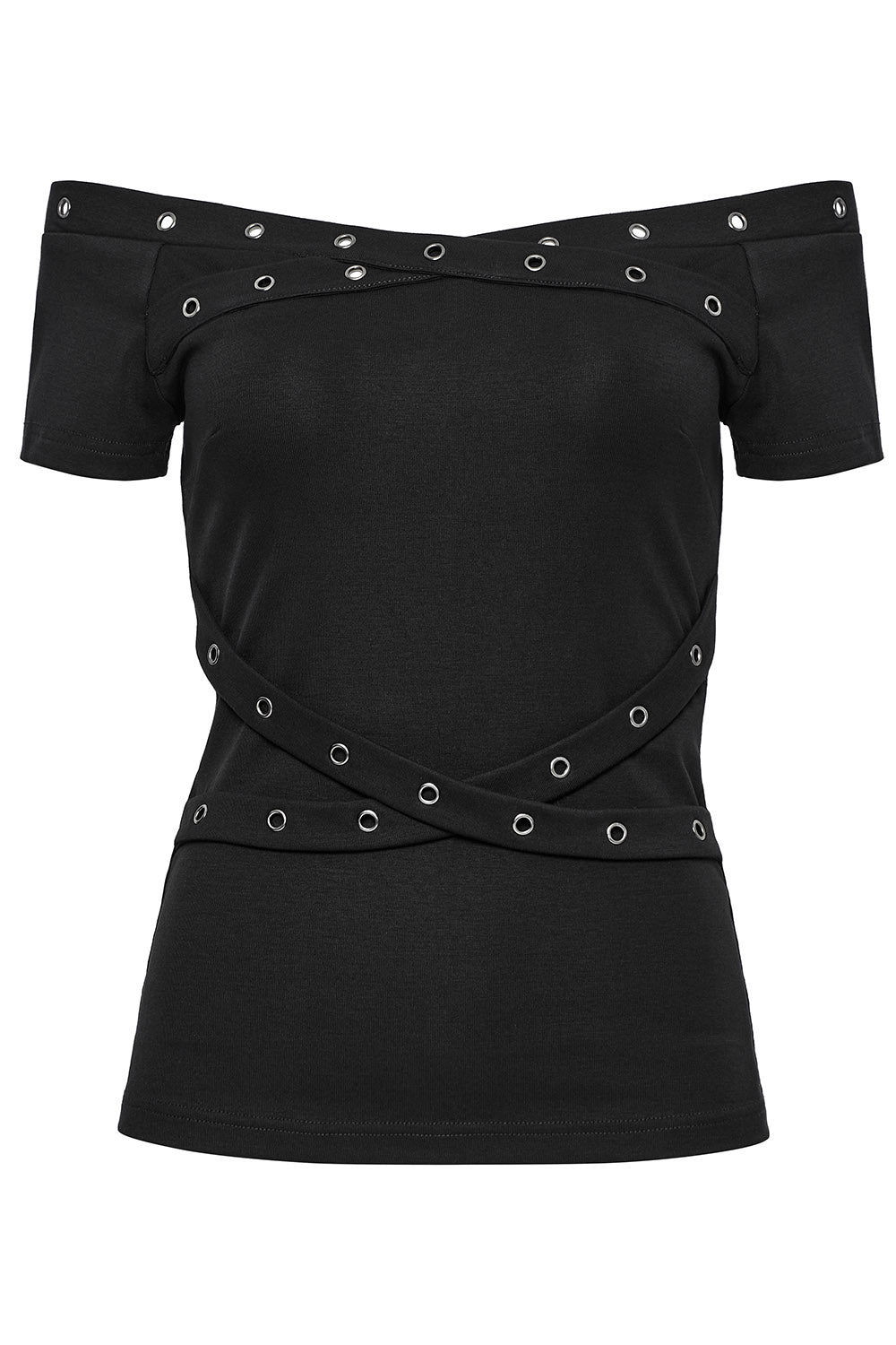 90s goth eyelet strap top