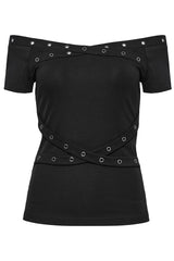 90s goth eyelet strap top