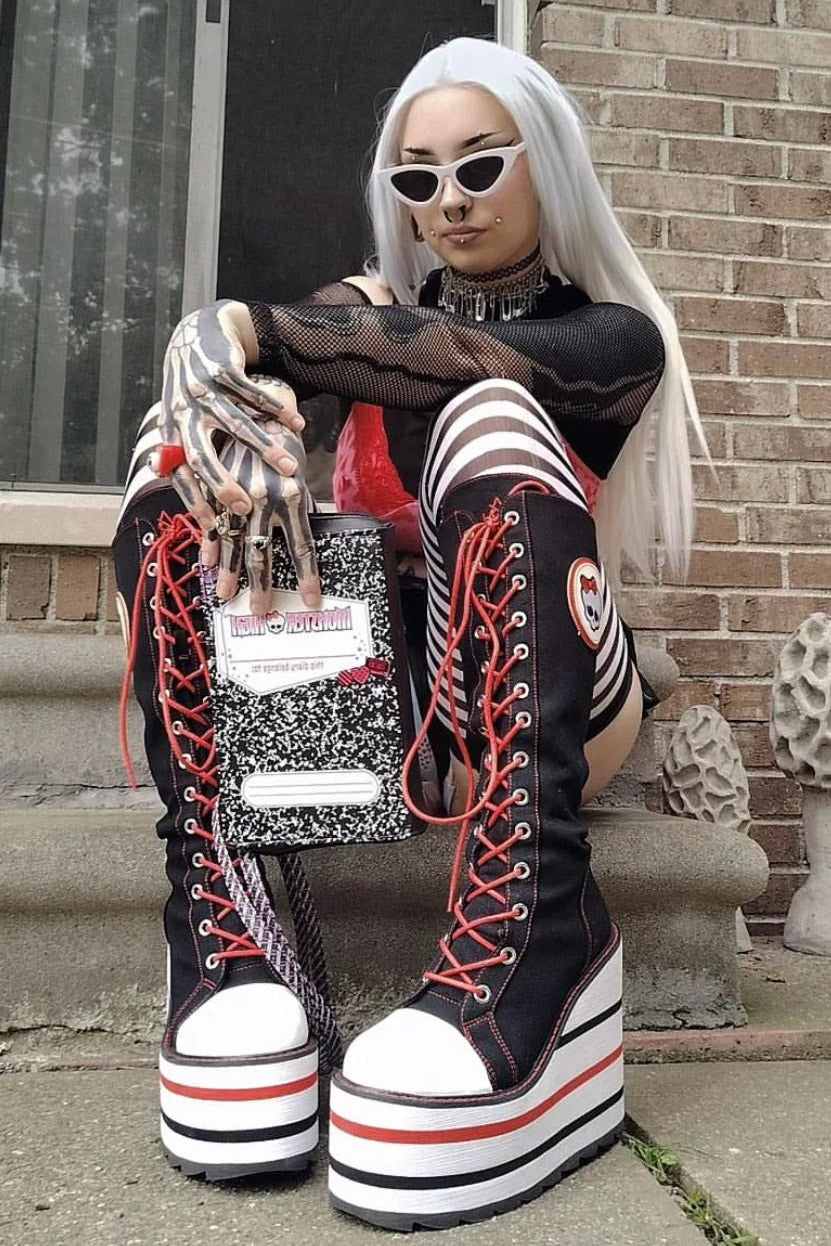 womens black canvas monster high sneakers