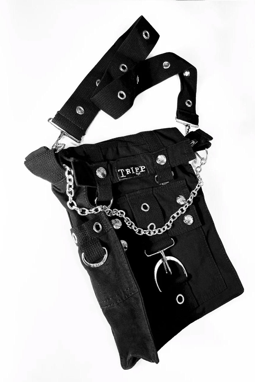 mall goth black canvas bag