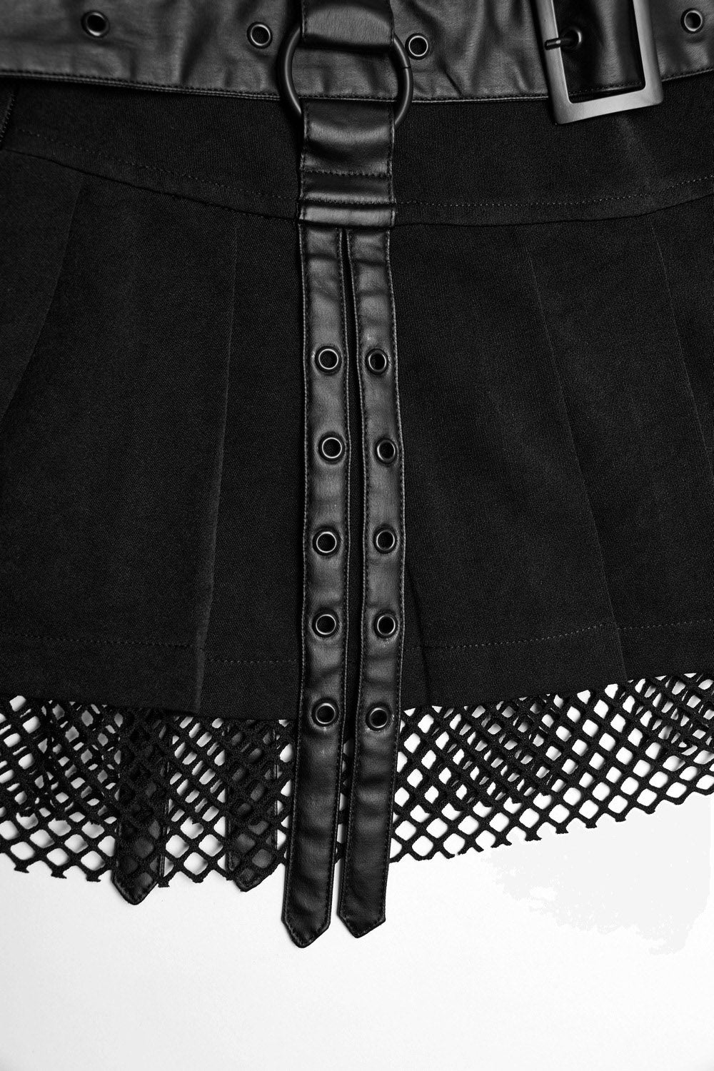 flared pleated fishnet punk mini skirt 