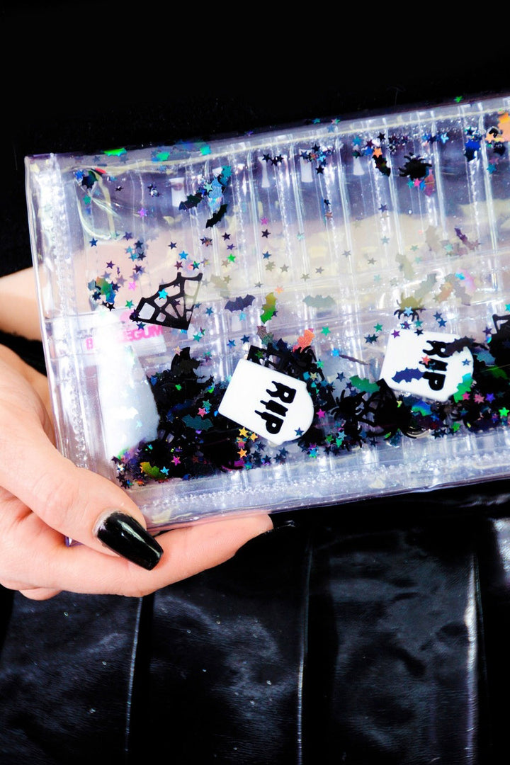 pastel goth glitter wallet