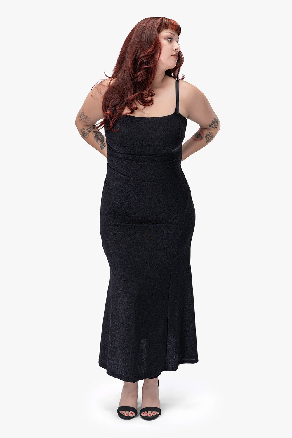 plus size black leg slit dress by wicked misfit
