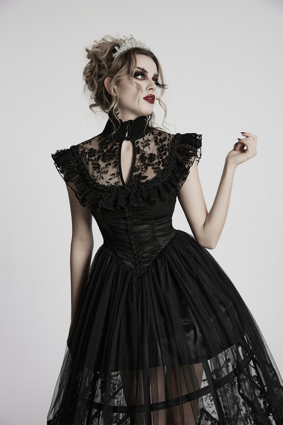 high collar victorian gown