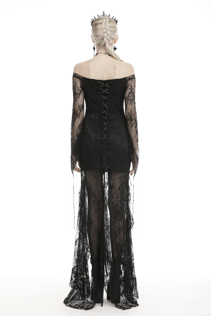 gothic swallowtail lace dress