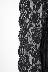 punk lace black maxi skirt with leg slits 