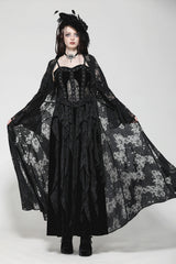 black floral lace witchy robe 