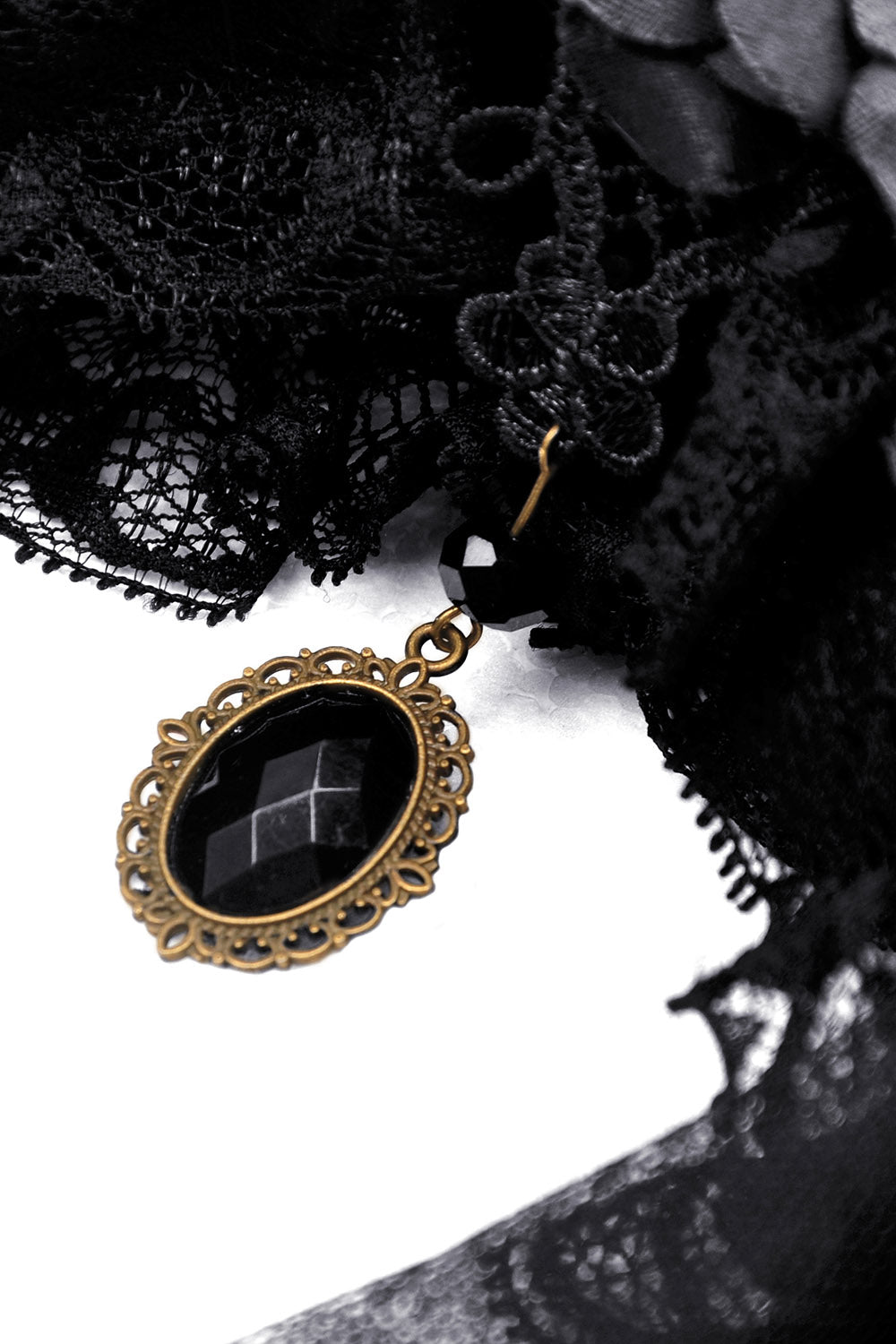 gothic lace wedding veil headband