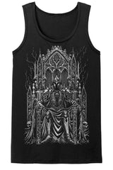 unisex gothic tank top with knight graphic on the front 